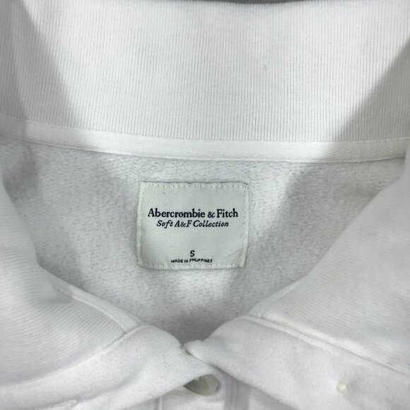 Abercrombie & Fitch Sweatshirt Women's Small White Pullover Cropped Balloon Soft - Picture 3 of 14